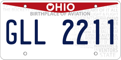 OH license plate GLL2211