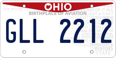 OH license plate GLL2212