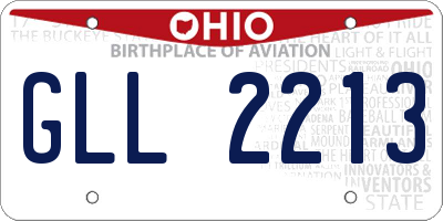 OH license plate GLL2213