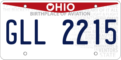 OH license plate GLL2215