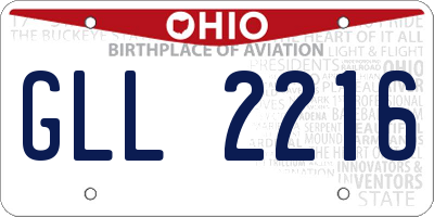 OH license plate GLL2216