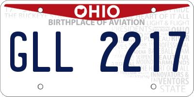 OH license plate GLL2217