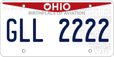 OH license plate GLL2222