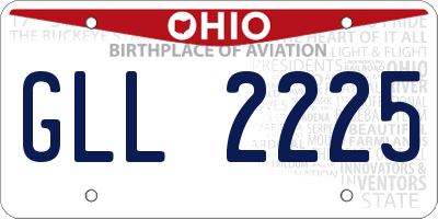 OH license plate GLL2225