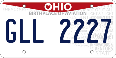 OH license plate GLL2227