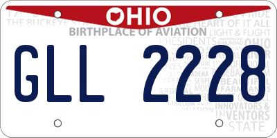 OH license plate GLL2228