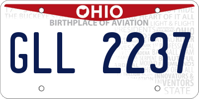 OH license plate GLL2237