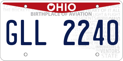 OH license plate GLL2240