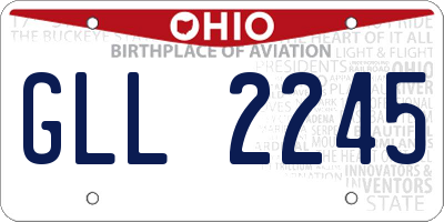 OH license plate GLL2245
