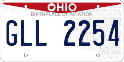 OH license plate GLL2254