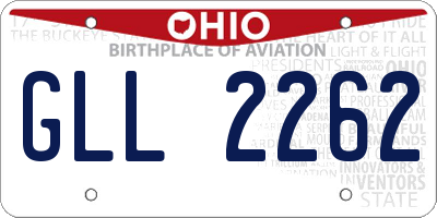 OH license plate GLL2262