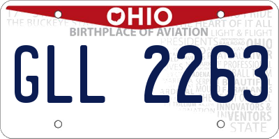 OH license plate GLL2263