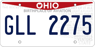 OH license plate GLL2275