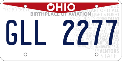 OH license plate GLL2277