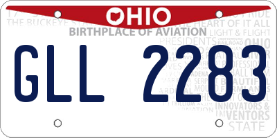 OH license plate GLL2283