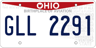 OH license plate GLL2291