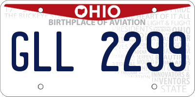 OH license plate GLL2299