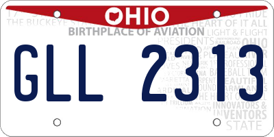 OH license plate GLL2313