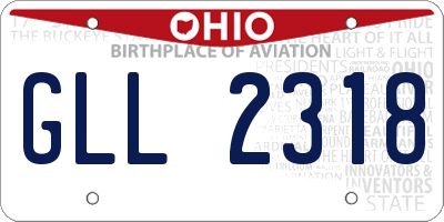 OH license plate GLL2318