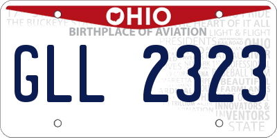 OH license plate GLL2323