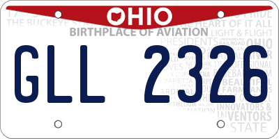 OH license plate GLL2326