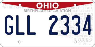OH license plate GLL2334