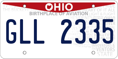 OH license plate GLL2335