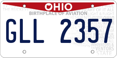 OH license plate GLL2357