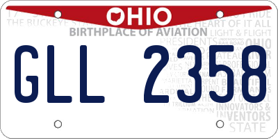 OH license plate GLL2358