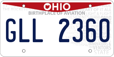 OH license plate GLL2360