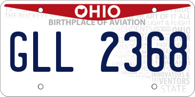 OH license plate GLL2368
