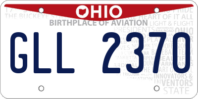 OH license plate GLL2370