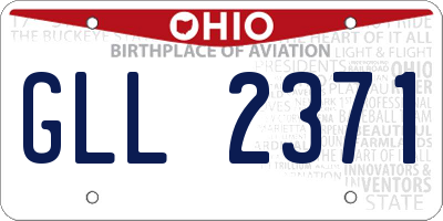 OH license plate GLL2371
