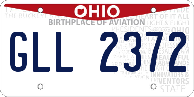 OH license plate GLL2372