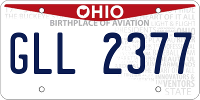 OH license plate GLL2377