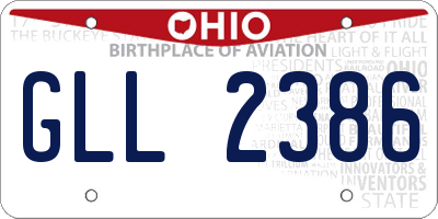 OH license plate GLL2386