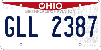 OH license plate GLL2387