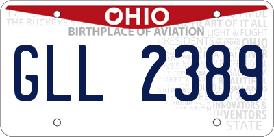 OH license plate GLL2389