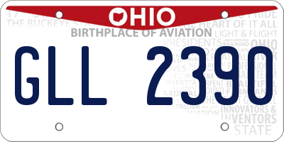 OH license plate GLL2390