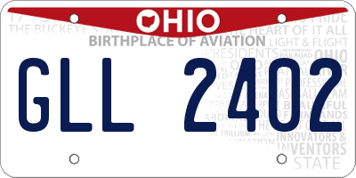 OH license plate GLL2402