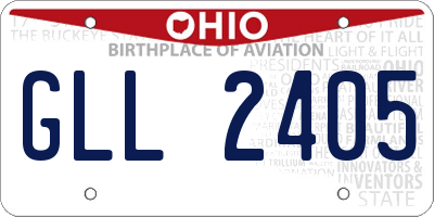 OH license plate GLL2405