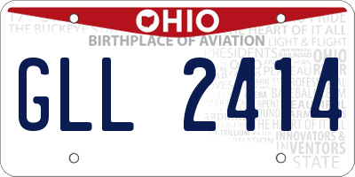 OH license plate GLL2414