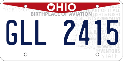 OH license plate GLL2415