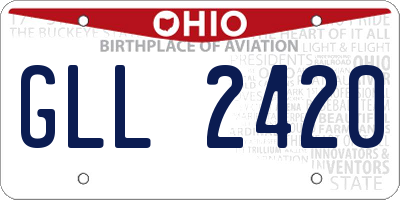 OH license plate GLL2420