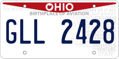 OH license plate GLL2428