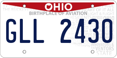 OH license plate GLL2430