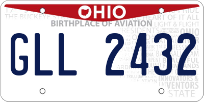 OH license plate GLL2432