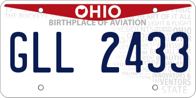 OH license plate GLL2433