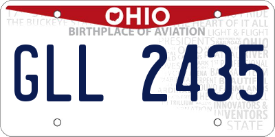 OH license plate GLL2435