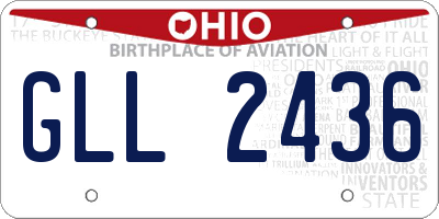 OH license plate GLL2436